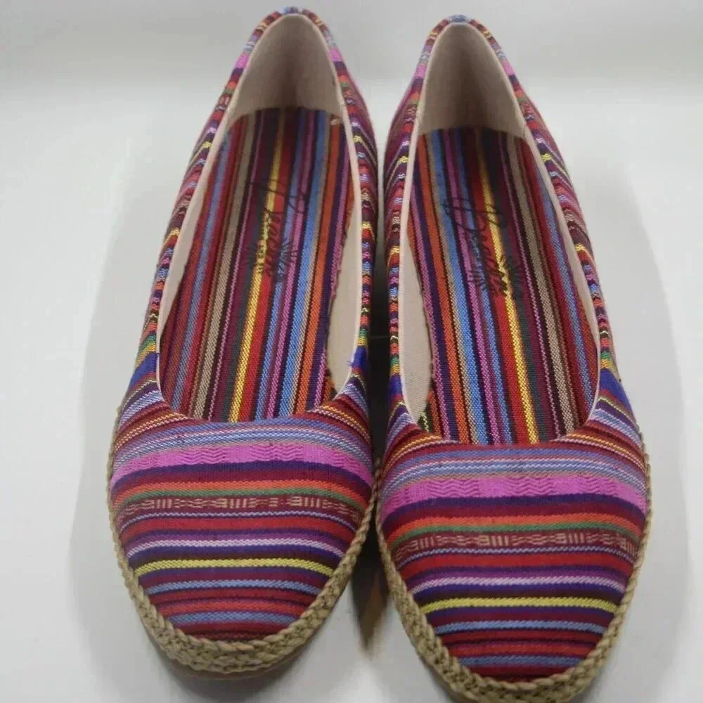 Beacon Women's Multicolor Mexican Aztec Slip-On Espadrilles Wedge Heels 7.5N